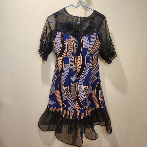 K2R Fashion women's multicolor shorts Sleeves Midi Dress Size 8 - Picture 4 of 10